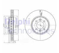 Dischi freno DELPHI BG4536C anteriore, ventilato, altamente carbonizzato, 2 pezzo