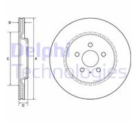Dischi freno DELPHI BG4643C posteriore, ventilato, altamente carbonizzato, 2 Pezzo