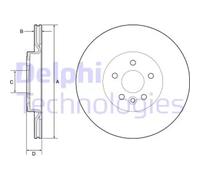 Dischi freno DELPHI BG4786C posteriore, ventilato, 2 Pezzo