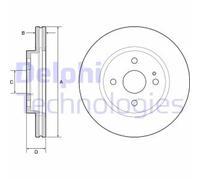 Delphi Disco freno BG4942C ventilato anteriore Kit 2 pezzi per MAZDA 2 / MX-5