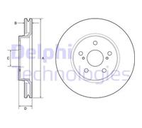2X Disco freno DELPHI BG4952C per TOYOTA C-HR (_X1_) 2 2016-