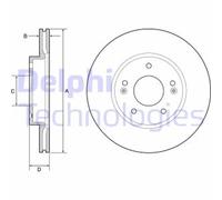 Discofreno BG4955C DELPHI per HYUNDAI KIA
