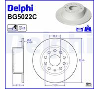Delphi Dischi freno BG5022C posteriore pieni 2 pezzi per SKODA OCTAVIA III