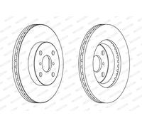 Ferodo Disco freno DDF1587 – Coppia anteriore per Toyota Yaris 01.06-> (2 pezzi)