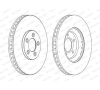 COPPIA DISCHI FRENO ANT FERODO JAGUAR S-TYPE 2.7 D 152KW 04>07 DDF1648C