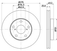 Disco Freno Hella 8DD 355 118-691 Pro per Toyota Assale Anteriore