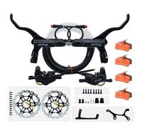 Set Freni A Disco Idraulici Per E-bike A 2 Pin Con Rotori Da 203mm 4 Pistoncini Kit Freni Per Mountain Bike Include Pastiglie E Adattatore Di Montaggio(Black-203mm)