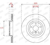 Set freni a disco JURID 563323JC per JAGUAR XE 2.0 (CW4W)