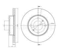 Metelli Disco freno 23-0505C ventilato – 2 pezzi per Mitsubishi/Proton