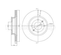 Set freni a disco METELLI 23-1265C per HYUNDAI i20 1.2