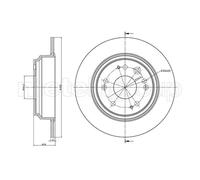 METELLI 2x Disco Freno Posteriore Ø281.7 MM Pieno per Honda Accord VII Tourer CM