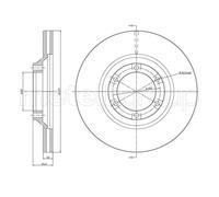 Set freni a disco METELLI 23-1745C per HYUNDAI GALLOPER II (JK-01)