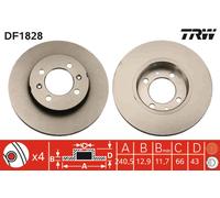 Set freni a disco TRW DF1828 per ROVER 100 1.1 111 C/L/S