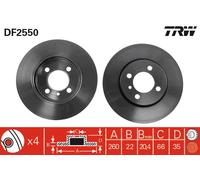 Set freni a disco TRW DF2550 per BMW Série 3 2.0 320 i