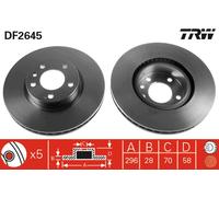 Set freni a disco TRW DF2645 per OPEL OMEGA B (V94)