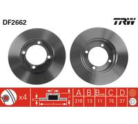 Set freni a disco TRW DF2662 per KIA PRIDE 1.3 16V (BG3P)