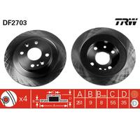 TRW Disco freno DF2703 posteriore pieno 1 pezzo