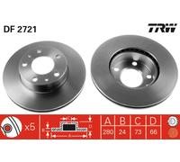 Disco freno ventilato DF2721 TRW per FIAT PEUGEOT CITROËN OPEL