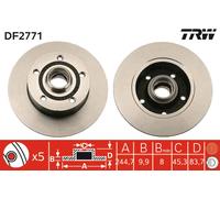 Set freni a disco TRW DF2771 per AUDI A4 1.9 TDI