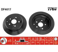 Set freni a disco TRW DF4017 per TOYOTA SUPRA 3.0 Turbo (MA70_)