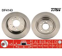 Set freni a disco TRW DF4143 per BMW Série 5 4.0 540 i V8