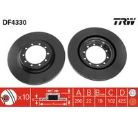 Set freni a disco TRW DF4330 per RENAULT TRUCKS MASCOTT 2.8 90