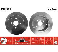 Set freni a disco TRW DF4335 per TOYOTA YARIS (_P1_)