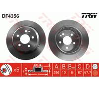 Set freni a disco TRW DF4356 per MERCEDES VIANO (W639)