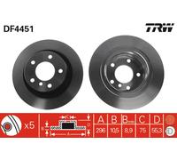 Set freni a disco TRW DF4451 per BMW Série 3 2.0 318 d