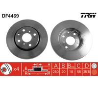 Disco freno TRW DF4469 anteriore, ventilato, 1 Pezzo
