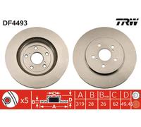Set freni a disco TRW DF4493 per LEXUS RX 3.3 400h AWD (MHU38_)