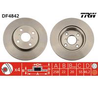 Set freni a disco TRW DF4842 per TOYOTA YARIS (_P9_)