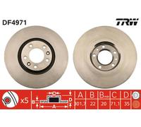 Set freni a disco TRW DF4971 per CITROËN C6 2.7 HDi