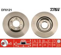 Set freni a disco TRW DF6121 per PEUGEOT 407 2.0 HDi 135