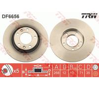 Set freni a disco TRW DF6656 per PEUGEOT 308 1.6 BlueHDi 120