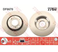 TRW Disco freno DF6670 posteriore ventilato - 1 pezzo