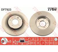 Set freni a disco TRW DF7923 per OPEL ASTRA 1.7 CDTI (68)