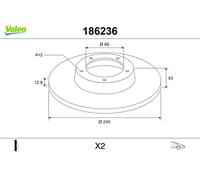 Set freni a disco VALEO 186236 per ROVER 100 1.1 111 C/L/S
