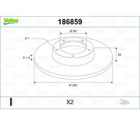 Set freni a disco VALEO 186859 per SMART FORTWO Coupé (450)