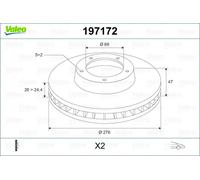 VALEO 197172 Disco freno