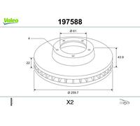 Valeo Disco freno 197588 – Oliato ventilato – Confezione 2 pezzi (Asse anteriore)