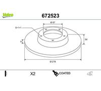 Set freni a disco VALEO 672523 per MERCEDES W203)