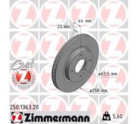 Set freni a disco ZIMMERMANN 250.1363.20 per FORD FIESTA 1.25
