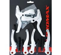 Set freni a V Promax in alluminio + leva freno bianca per anteriore/posteriore