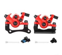 Set freno a disco idraulico MTB, scooter elettrico, pinza freno a disco destro anteriore e posteriore, kit per E-bike da 8/10" (rosso)