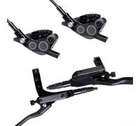 Set freno a disco idraulico per bici con pinze a quattro pistoni e azionamento a pressione dell'olio, ruote anteriori e posteriori supportate con compatibilità con montaggio a montante da 51 mm IS e