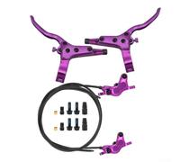 Set freno a disco idraulico per mountain bike con 4 dischi olio pistone, tubi anteriori e posteriori divisi e telaio in lega di alluminio forgiato per una maggiore potenza frenante e longevità (viola)