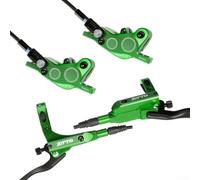 Set freno idraulico per mountain bike, design a 4 pistoni per un controllo eccezionale sui sentieri (verde)