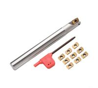 Set Fresa Indexabile BAP300R 14mm con 10 Inserti Carburo | Include 1 portautensile BAP300R, 10 inserti carburo APMT1135, chiave per t8, per ideale per acciaierie