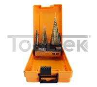 SET FRESE 3pz PER METALLO FERRO A SCALINI GRADINO FRESA 4-12 4-20 4-32mm TOOLTEK